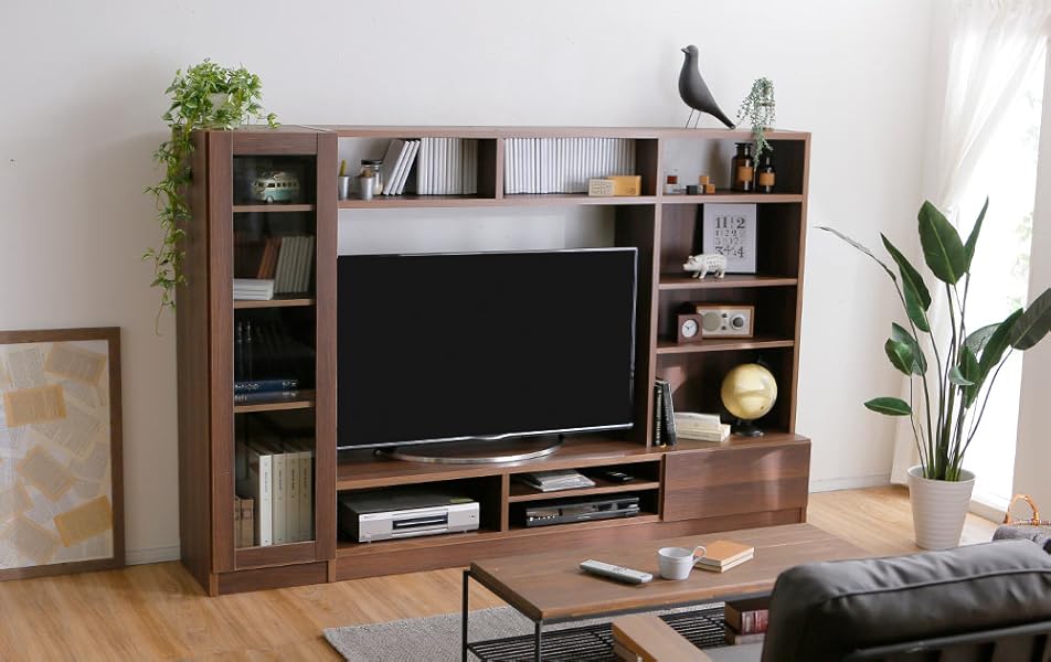 Amazon.co.jp: LOWYA (ロウヤ) テレビ台 壁面収納 一体型 ガラス扉 オープンラック 可動棚 たっぷり収納 木製 ~50型対応 テレビボード ハイタイプ 幅220cm Amazon.co.jp: LOWYA (ロウヤ) テレビ台 壁面収納 一体型 ガラス扉 オープンラック 可動棚 たっぷり収納 木製 ~50型対応 テレビボード ハイタイプ 幅220cm