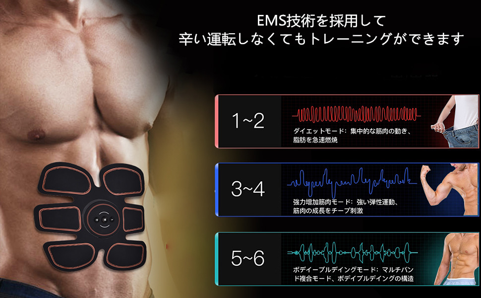 代購代標第一品牌 樂淘letao 新品 Ems 腹筋ベルトusb充電式腹筋腕筋筋トレ器具筋力トレーニング腹筋パッド腹筋マシンダイエットフィットネス6モードc3356