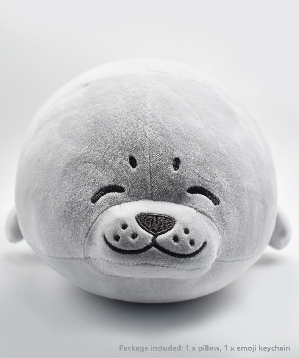 Sunyou Stuffed Seal Plush Pillow Toy Grey 27.5 inch/70cm