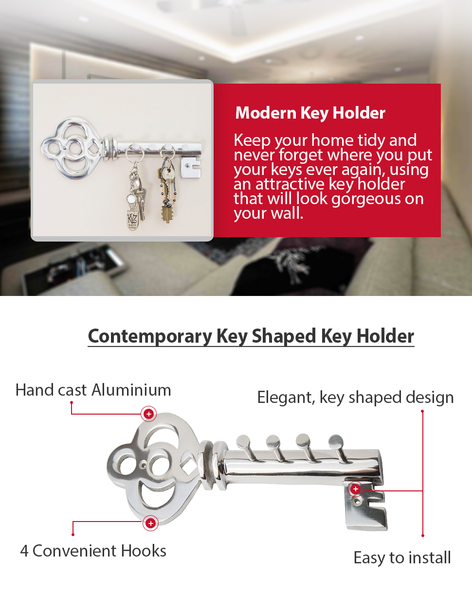 Decorative Wall Mounted Key Holder Multiple Key Hooks