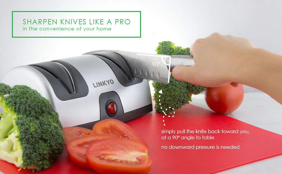 LINKYO Electric Knife Sharpener, Kitchen Knives Sharpening System Kitchen & Dining