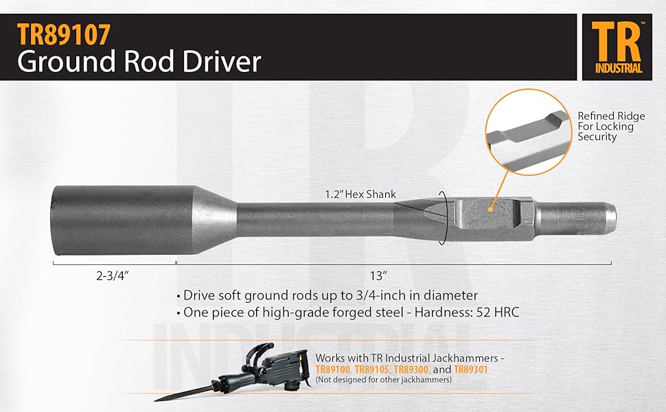 TR Industrial Ground Rod Driver, TROne Shank for TR