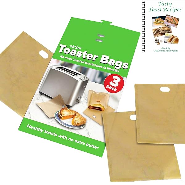 ekSel Non Stick Reusable Toaster Bags, Pack of 3 Kitchen & Dining