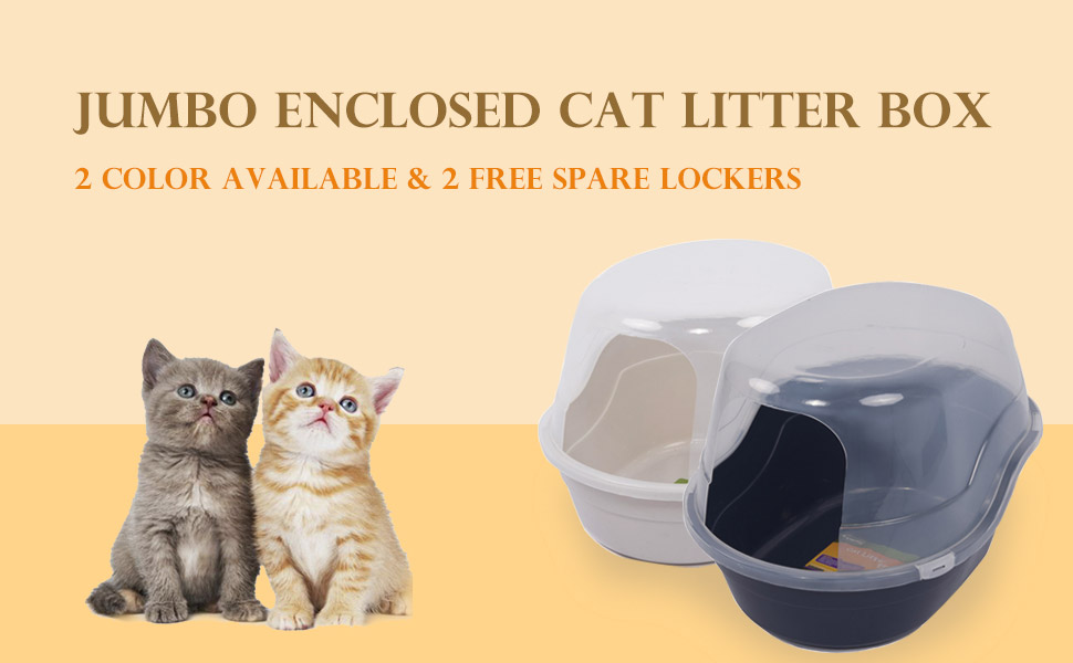 MFPS Enclosed Cat Litter Box, 25 Inch Extra Large (Beige