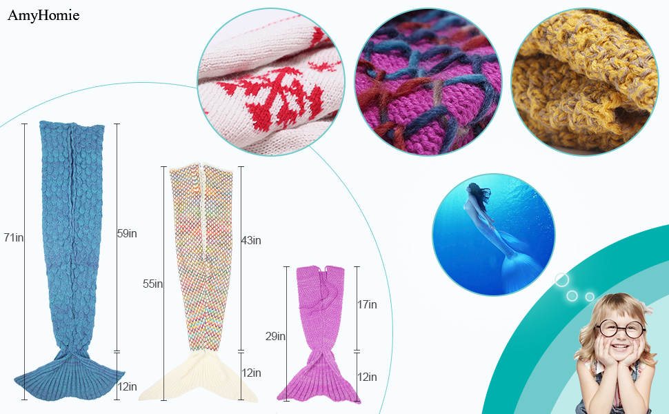 Mermaid Tail Blanket, Amyhomie Mermaid Blanket Adult