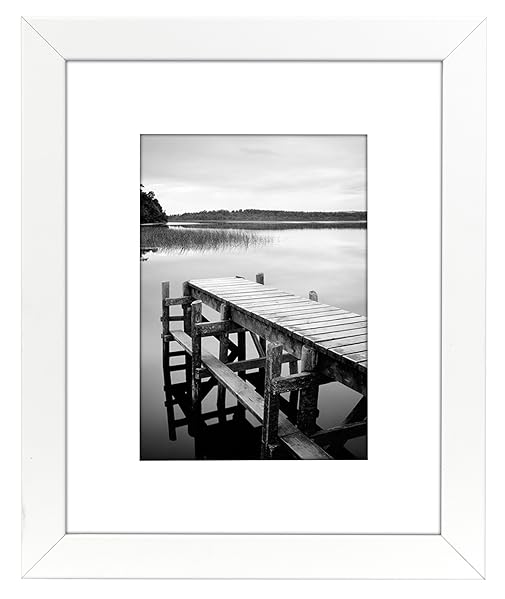 8x10 White Picture Frame Matted to Display Photographs
