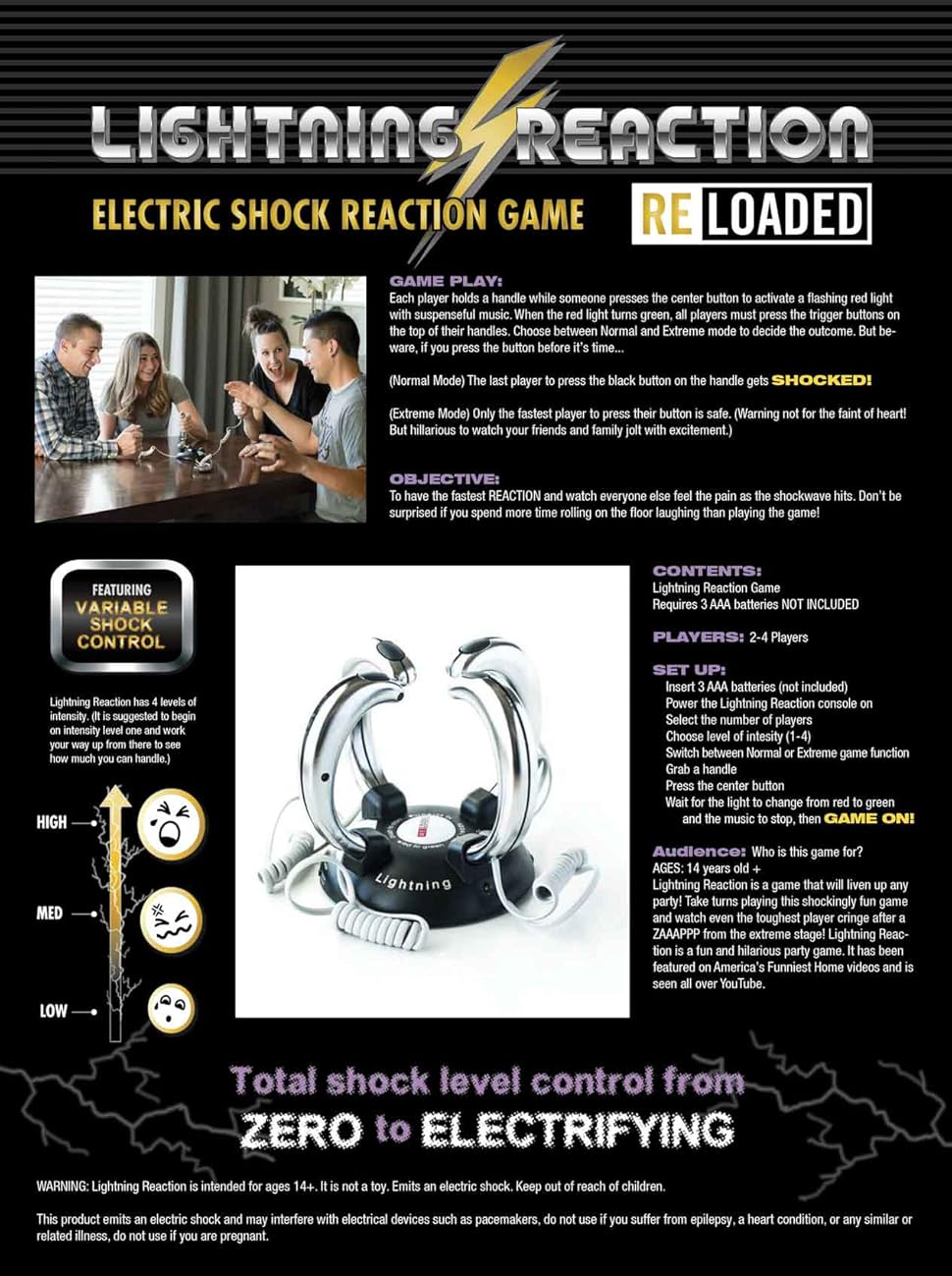 Lightning Reaction Reloaded Shocking Game Toys & Games