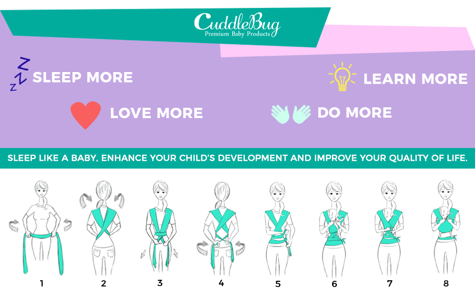 Baby Wrap Baby Carrier by CuddleBug 9 Colors 4in1