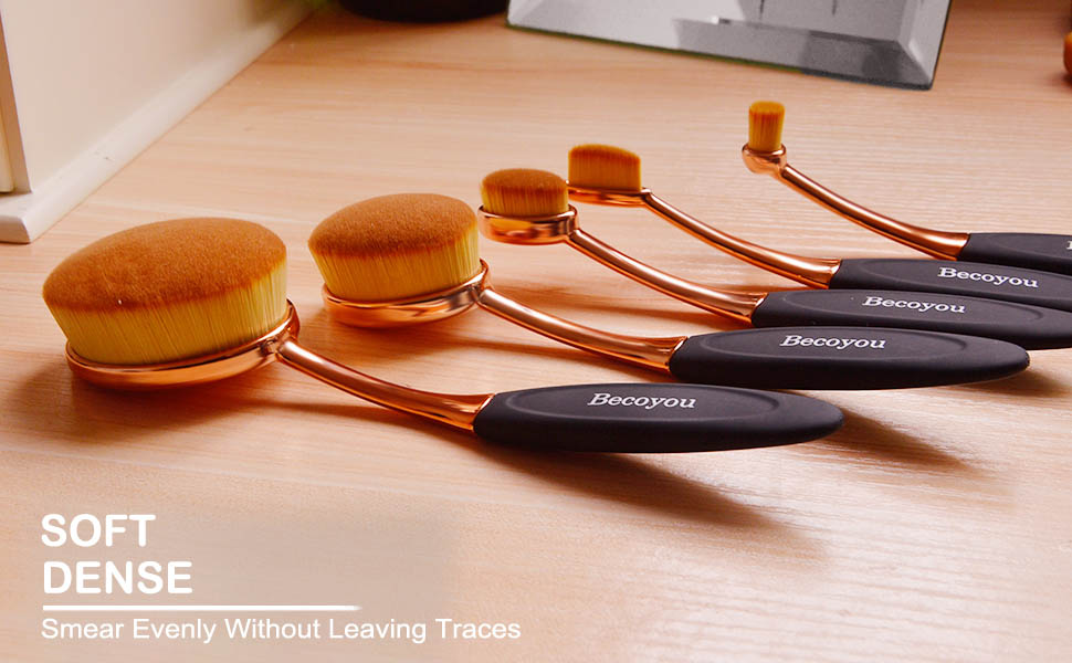 Makeup Brushes Set, Becoyou New Fashionable Super Soft Oval Toothbrush Foundation