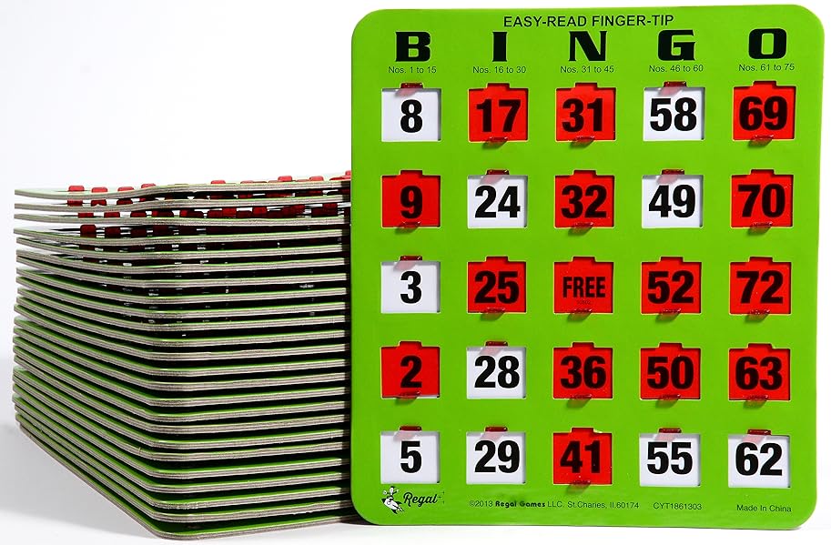 50 Easy Read Bingo Heavy Duty 5 Ply Jumbo Shutter Slide Cards eBay