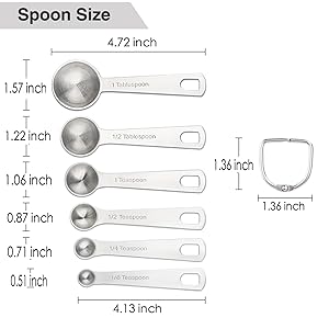 1 metric in tablespoon ml Set Codream Spoons Amazon.com: Steel Stainless Measuring