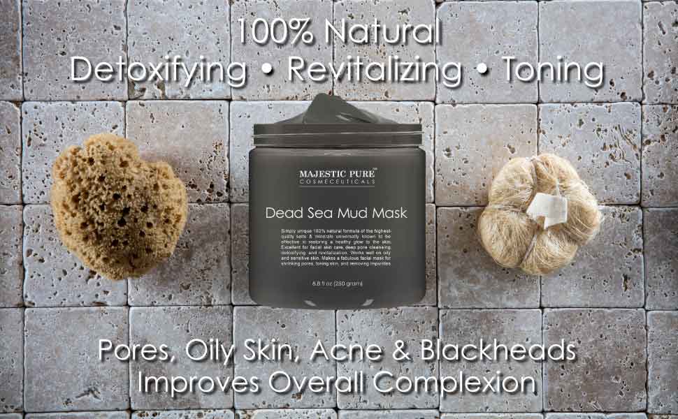 Majestic Pure Natural Dead Sea Mud Mask Facial Cleanser, 8.8 fl oz Beauty