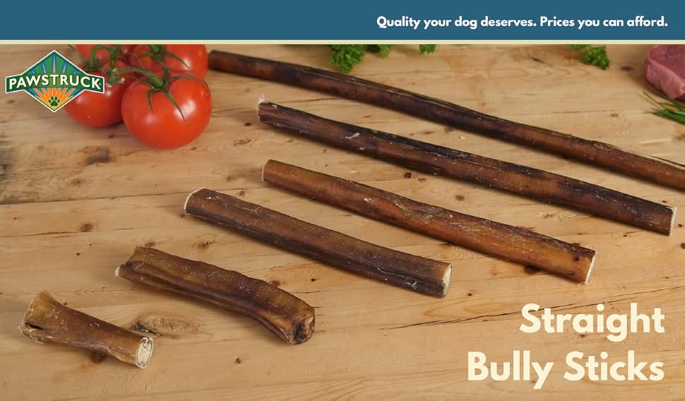 12" Straight Bully Sticks for Dogs [Large Thickness] (10