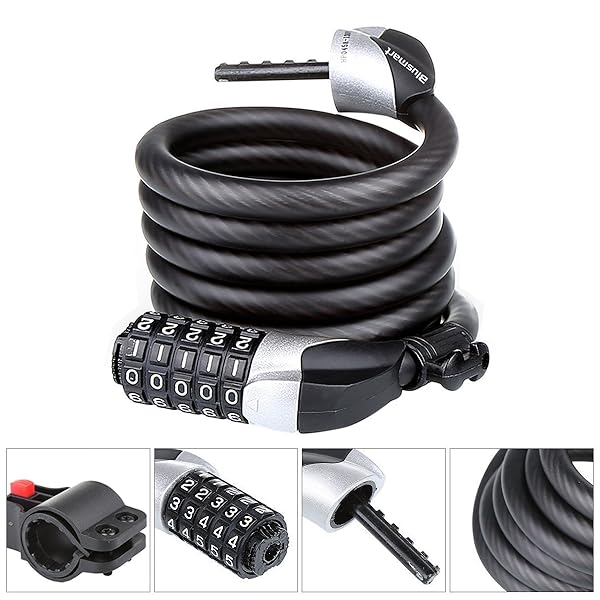 Bike Lock Cable, 6Feet Bike Cable Basic Self Coiling