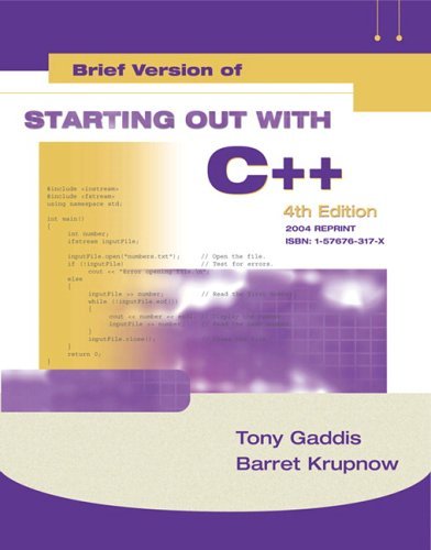 Starting Out with C++, Brief Version by Tony Gaddis | Goodreads