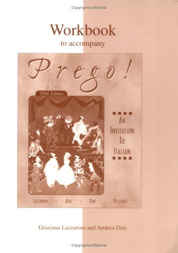 Workbook to accompany Prego! An Invitation to Italian by Graziana ...
