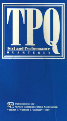 Text and Performance Quarterly by Wallace A. Bacon | Goodreads