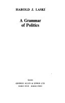A Grammar Of Politics book cover
