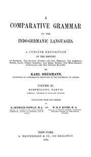 A Comparative Grammar of the Indo-Germanic Languages, vol. III ...