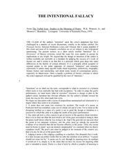 The Intentional Fallacy