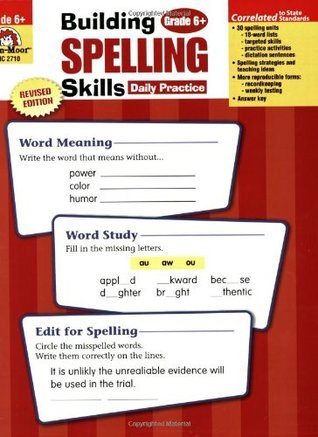Evan-Moor Building Spelling Skills, Grade 6 - Homeschooling & Classroom ...