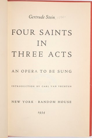 Four Saints in Three Acts book cover
