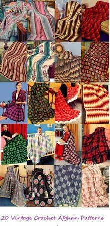 Vintage Crochet Afghan Patterns - 20 Handmade Vintage Crochet Afghan Patterns - Granny Afghan, Ripple Afghan, Chevron Afghan, Diamond Afghan and More!