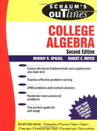 Schaum's Outline of College Algebra book cover