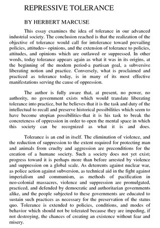 Repressive Tolerance