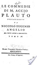 Le commedie di M. Accio Plauto volgarizzate da Nicolò Eugenio Angelio book cover