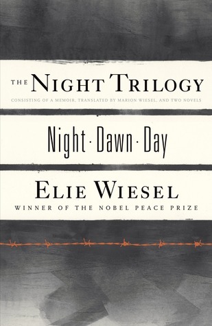 The Night Trilogy: Night, Dawn, Day book cover with link to Goodreads description page