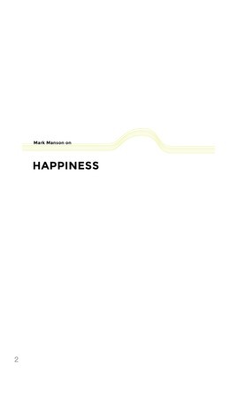 Mark Manson on Happiness book cover
