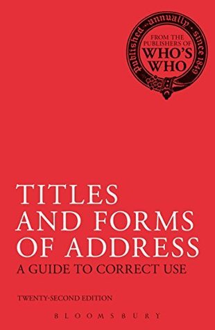 Titles And Forms Of Address – Forms of Address: Names and Titles – TUYMCH