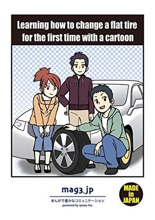Learning how to change a flat tire for the first time with a cartoon: This cartoon explains how
