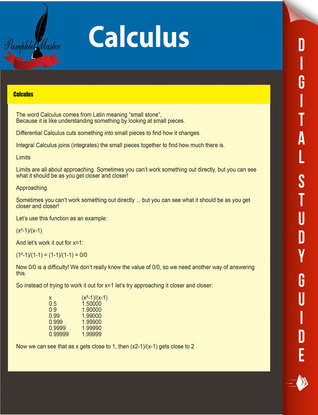 Calculus (Student Companion Edition) by Pamphlet Master | Goodreads image.