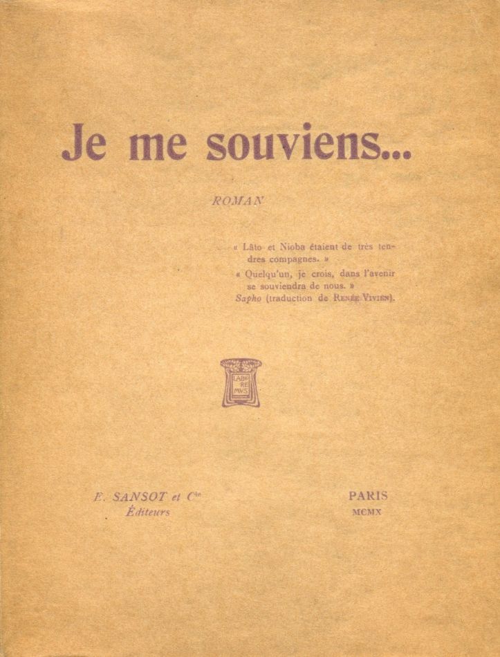 Je me souviens
