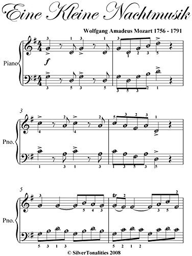 Eine Kleine Nachtmusik Mozart Easy Piano Sheet Music by Wolfgang ...
