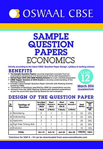 Oswaal CBSE Sample Question Papers For Class 12 Economics by Panel of ...
