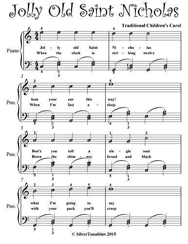 Jolly Old Saint Nicholas Easiest Elementary Piano Sheet Music by ...