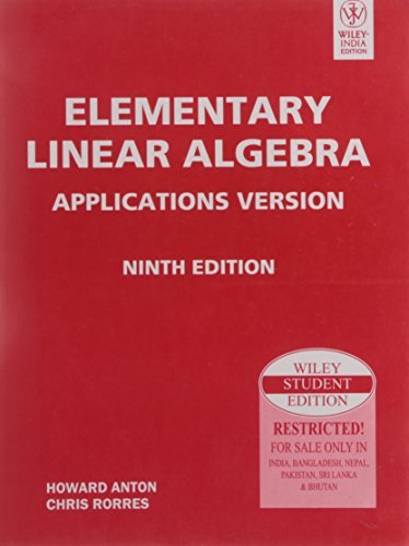 Elementary Linear Algebra Applications Version by Howard Anton Chris ...