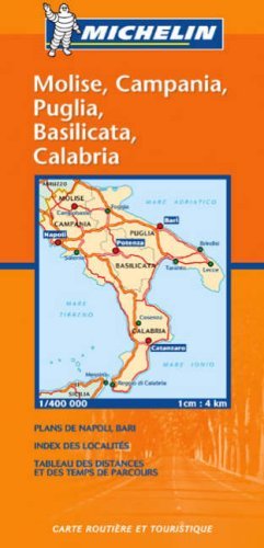 Michelin Italy Molise, Campania, Puglia, Basilicata, Calabria Map 564