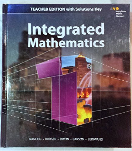 Hmh Integrated Math 1: With Solutions 2015 by Houghton Mifflin Harcourt ...