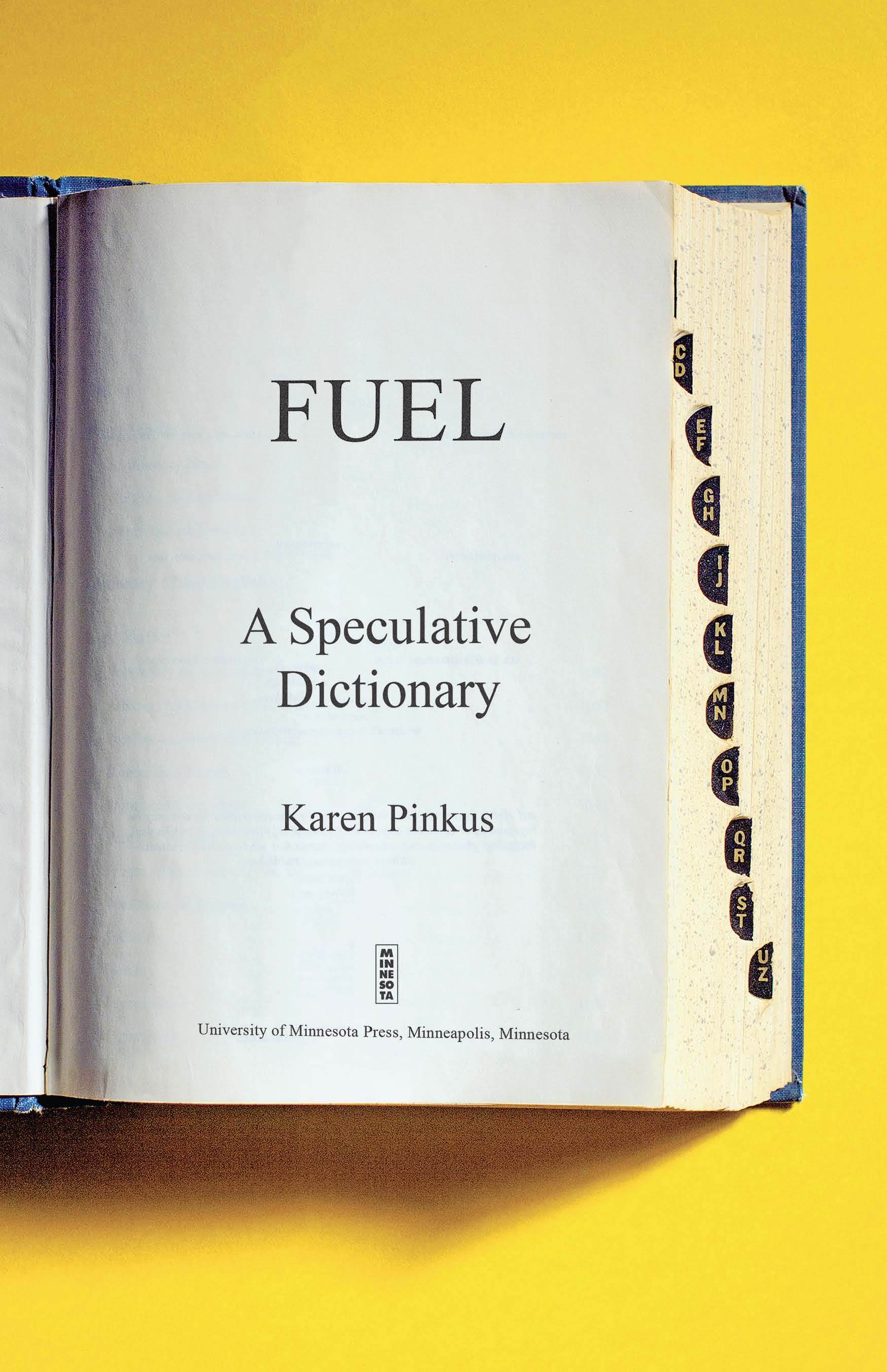 Fuel A Speculative Dictionary (Volume 39) by Karen Pinkus Goodreads
