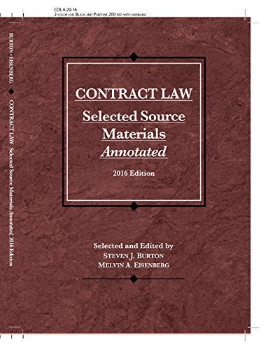 Contract Law Selected Source Materials Annotated By Steven Burton