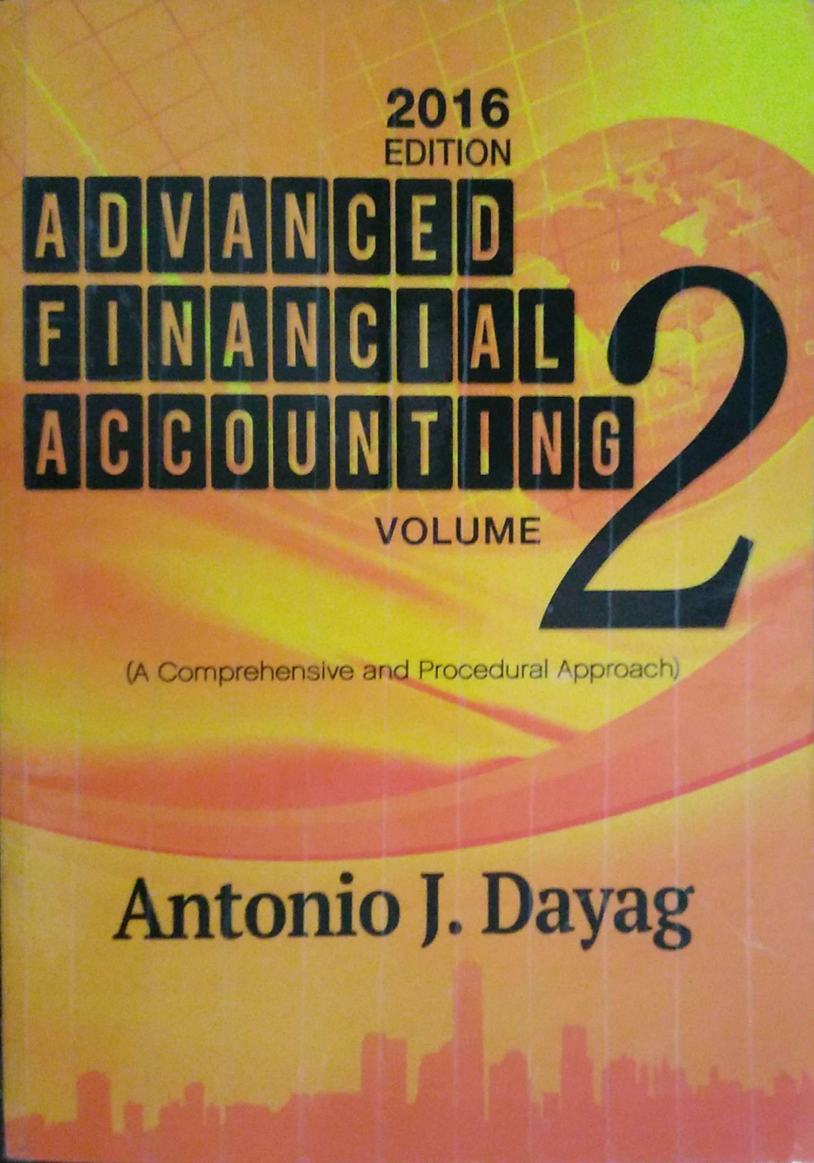 Advanced Financial Accounting Volume 2 by Antonio J. Dayag Goodreads