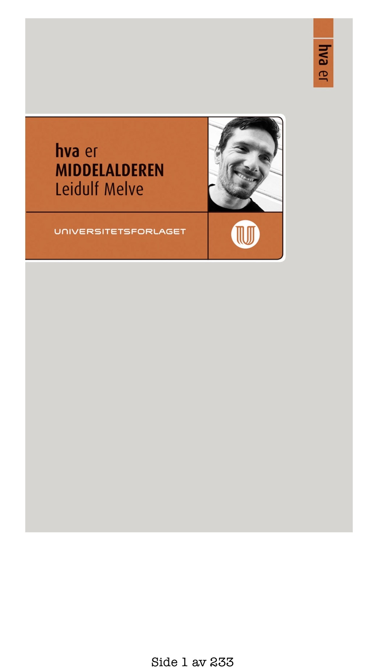 Hva er middelalderen book cover