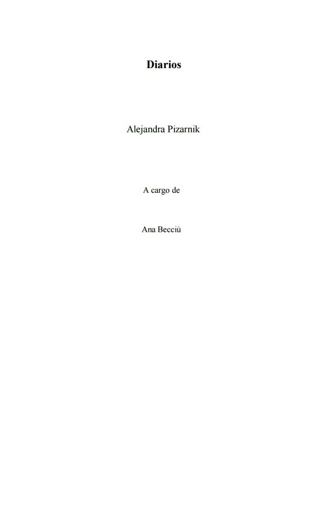 Diarios de Alejandra Pizarnik