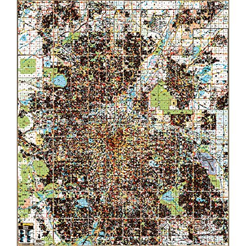 Denver & Boulder, CO Wall Map w/ Grid and ZIP Codes by Kappa Map Group