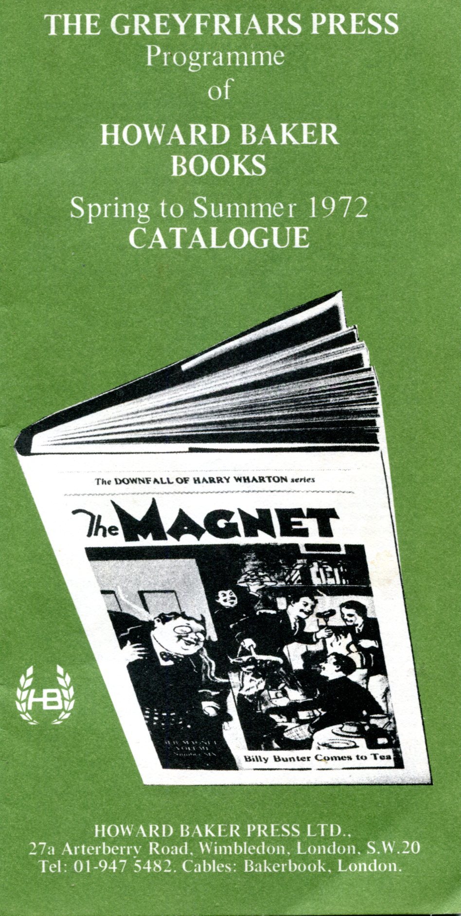 The Greyfriars Press Programme of Howard Baker Books Spring to Summer