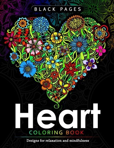 Heart Coloring Book Black Pages - 39816370 